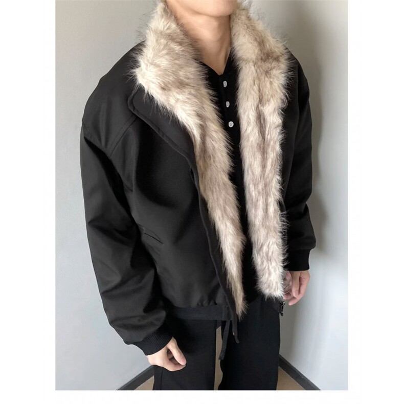 羊羔绒毛棉袄男士冬季2025新款加厚加绒连帽棉衣冬装情侣棉服外套图片