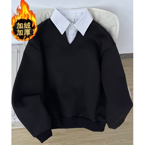 【004】 新款假两件衬衫卫衣休闲拼接条纹polo衫男A079-Y04-P36图片