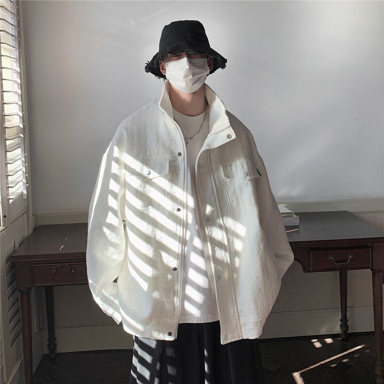 小香风美式牛仔夹克男潮牌宽松情侣百搭工装外套JK8740P125控168图片
