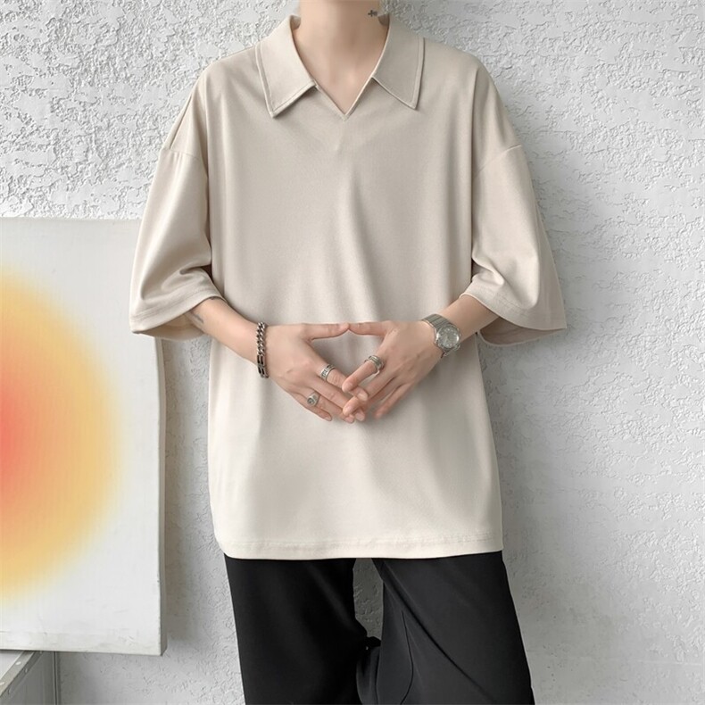 M-8XLv领冰丝短袖Polo衫特大码宽松凉感半袖翻领T恤衫DX1202/P30,男装T恤,电商B238