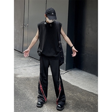 B221美式ins高街小众拼接宽松休闲登山裤冲锋裤LK23110-P65控88，男装休闲裤，电商B221