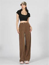 秋冬季拖地裤直筒欧棉绒X7152203P40控60，女装休闲裤，星座715