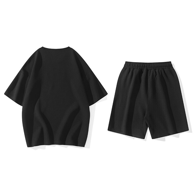 2025夏季新款运动服短袖T恤运动套装潮男痞帅一套搭配宽松短裤p45,男装T恤,星座1113