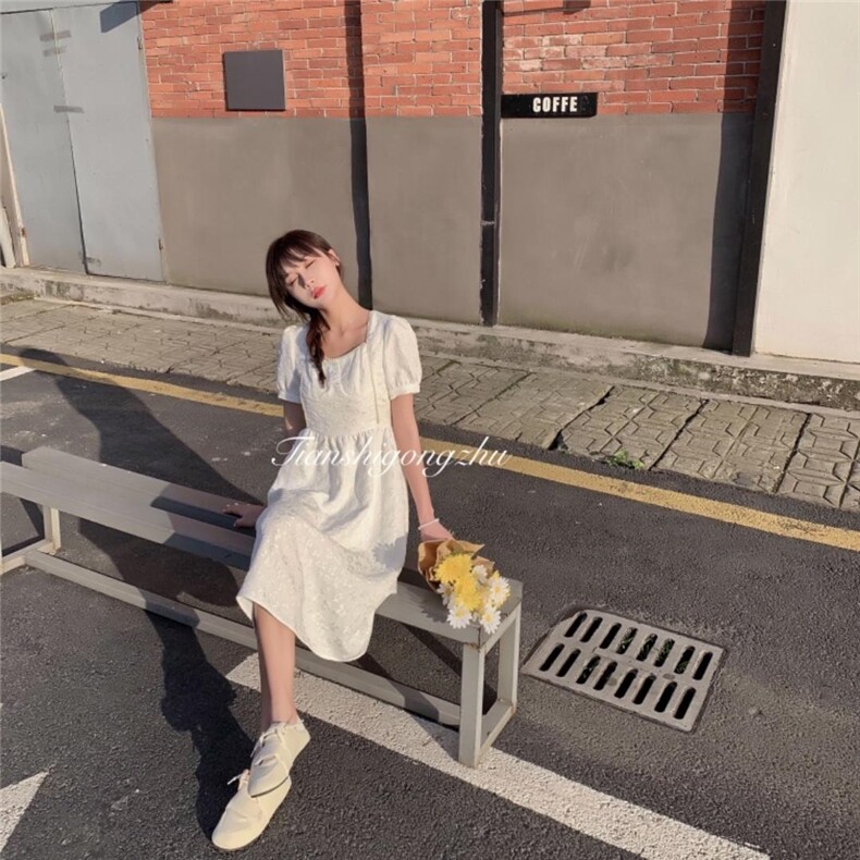 提花订珠韩版连衣裙，女装连衣裙，天使公主