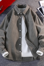 美式复古格子衬衫男高街休闲情侣长袖衬衣宽松上衣C2263-特价P33，男装衬衫，电商A007