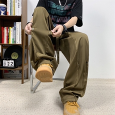 美式高街hiphop冰丝铆钉纽扣冰凉情侣百搭裤K611p55，男装休闲裤，电商D315A