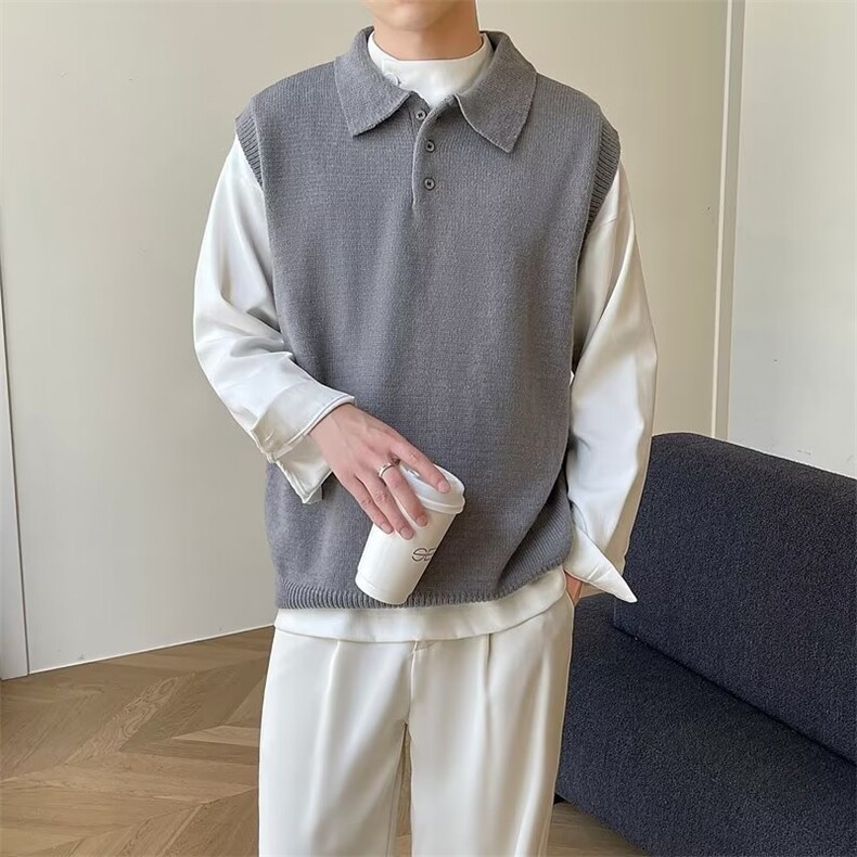 毛衣男港味2023秋季复古日系针织衫背心B27P42,男装针织衫/毛衣,星座1116-2