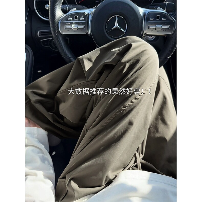 韩漫设计感时尚长裤日系简约百搭复古时髦休闲裤K827TP35控58,男装休闲裤,电商A102B