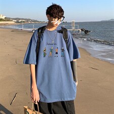 DX17043-P20纯棉短袖t恤男大码半袖打底衫宽松体恤衫港风,男装T恤,电商A040
