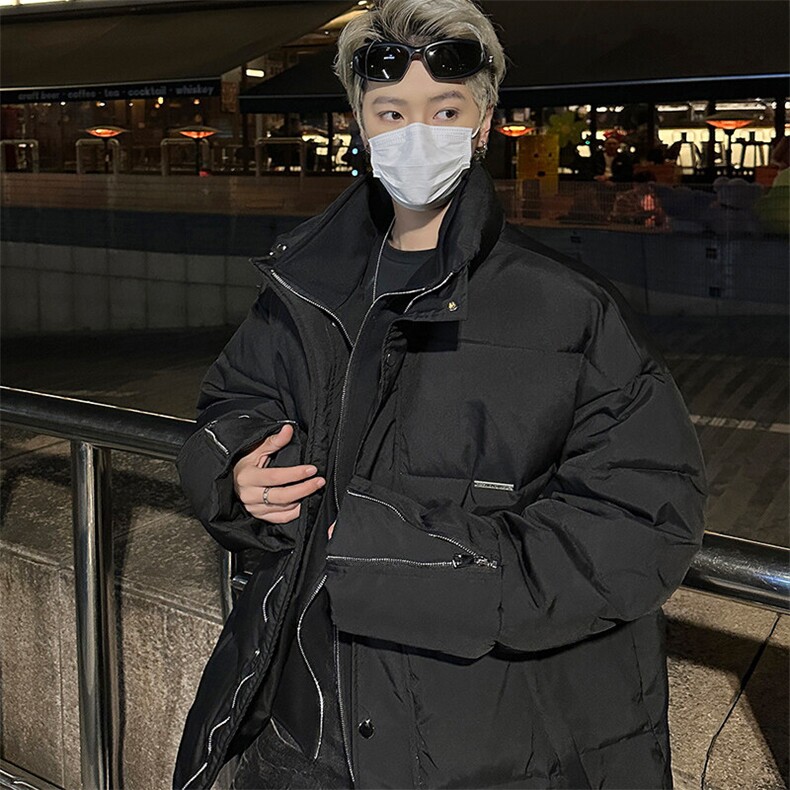 冬季宽松高街假两件棉袄潮加厚保暖外套XZ808B-WH018-P128,男装棉衣,星座808B