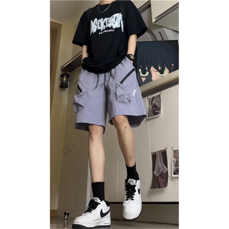 夏季户外冲锋裤休闲裤男高街短裤速干运动五分裤DK066/P4568,男装牛仔裤,电商D202