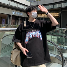 B266-6606-P35控4823夏季新款宽松休闲美式印花短袖T恤，男装T恤，星座B257-1