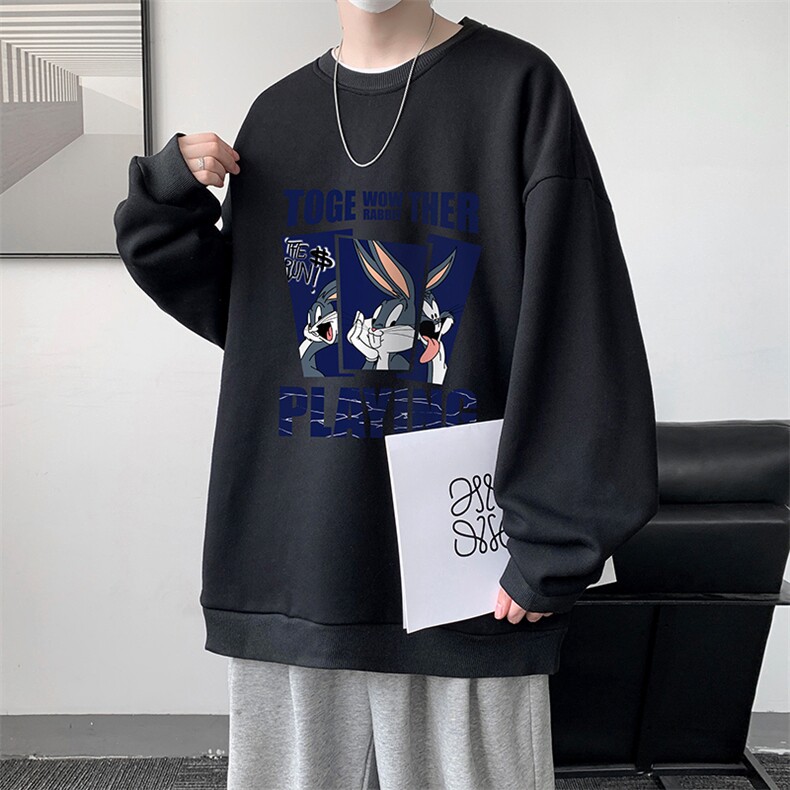 圆领卫衣男大码加厚加绒长袖t恤男S6234-P28加绒款-P33,男装卫衣,电商A040