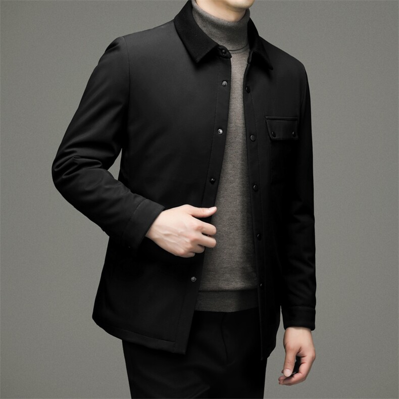 冬季加厚棉服短款男2024新款翻领中青年保暖男装夹克羊毛外套上衣,男装夹克,钱塘6003（原4033）