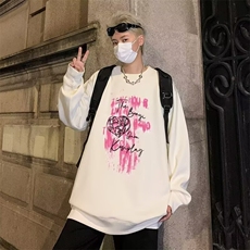 印花卫衣男2025年春秋季韩版新款圆领宽松上衣打底衫港风潮流简约，男装T恤，星座506A