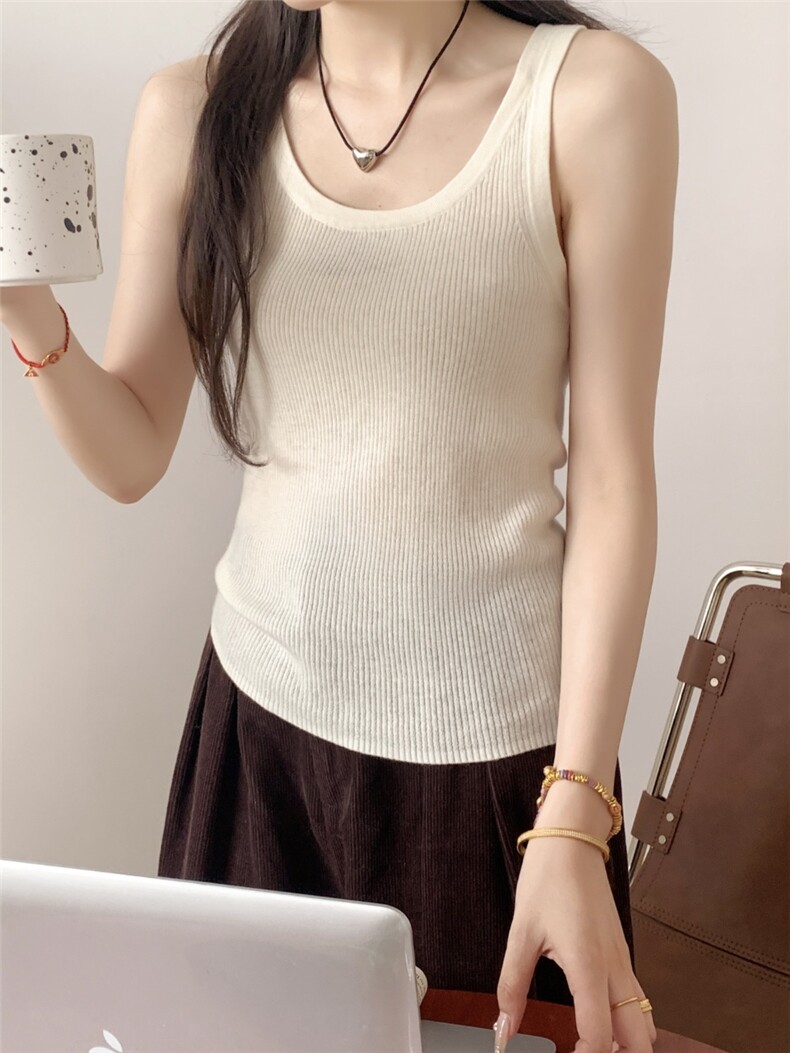羊毛吊带背心，女装T恤，旭友羊绒
