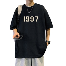 T658大码宽松纯棉运动圆领体恤衫oversize短袖T恤男重磅T，男装T恤，星座304A-1
