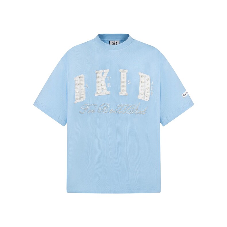 网图现货小香贴布珍珠字母刺绣短袖T恤男女情侣上衣DT215260-P50,男装T恤,星座1005-4