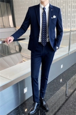 韩东大门西装男套装韩版新郎结婚英伦职业装修身休闲小西服纯色，男装西服套装，星座505-2（原电商A260-1)