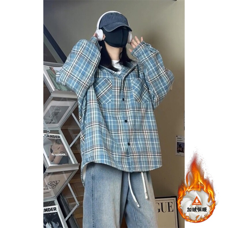 衬衫拼接连帽夹克外套潮牌休闲宽松大码男女J7226-P55【特价】,男装夹克,电商A007