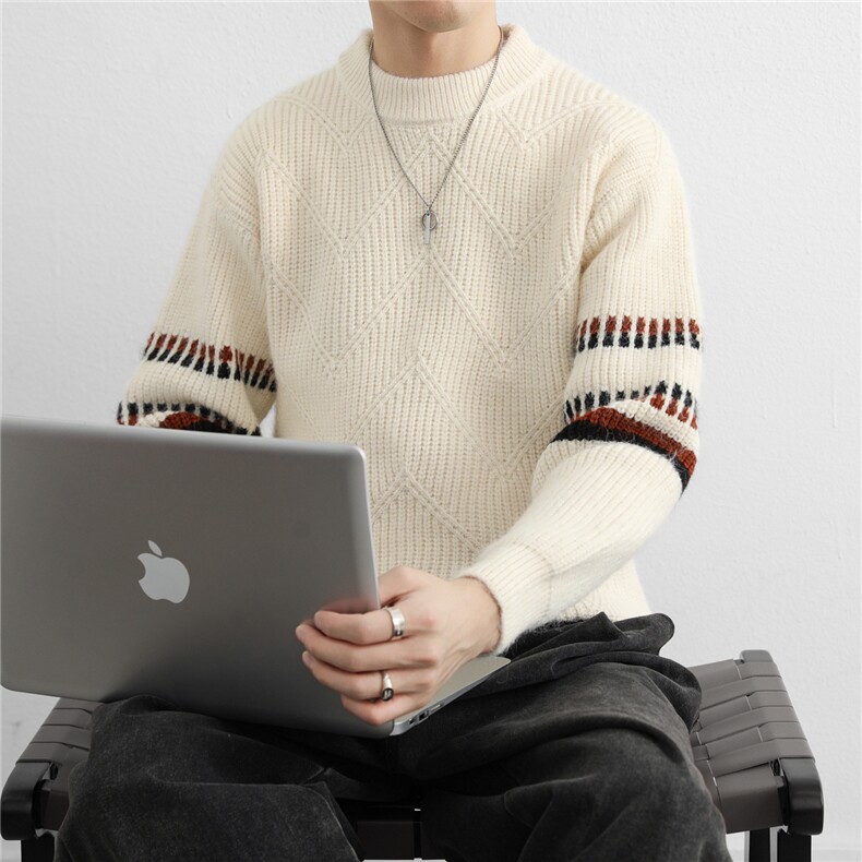 潮流秋冬宽松青年时尚针织外套复古毛衣男士TK6021-P60，男装针织衫/毛衣，星座1105-3