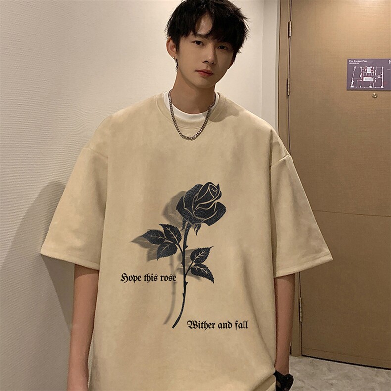 麂皮绒短袖t恤男大码半袖男 JD82279-P25图片
