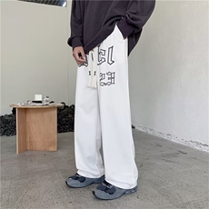 美式oversized宽松休闲长裤高街ins潮牌直筒卫裤男新款K4614-P35，男装休闲裤，星座512-2