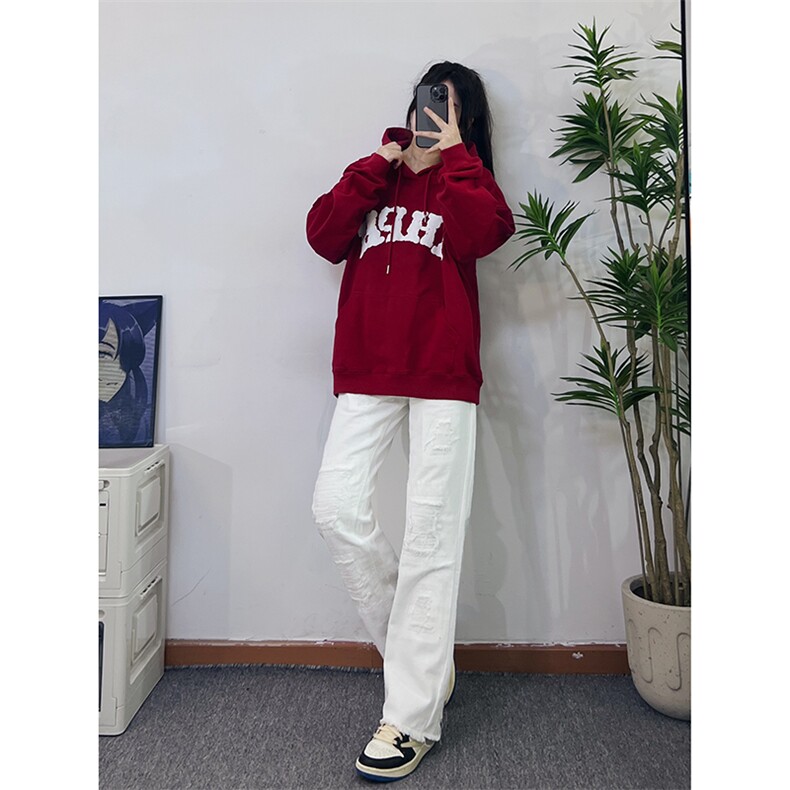 B221美式ins高街小众假破洞修身微喇牛仔裤LK22065-P65控88,男装牛仔裤,电商B221