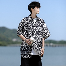 8XL-M花衬衫男短袖夏季薄款冰丝半袖宽松大码休闲外套DC28008P38，男装衬衫，电商B312