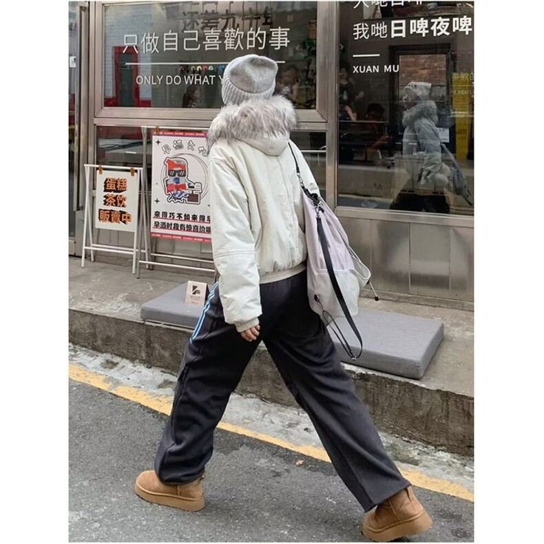 W597-P108大毛领美式复古连帽棉服2025年冬新款面包服外套棉衣,男装棉衣,星座911-1