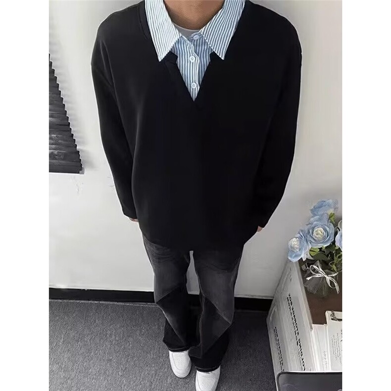 秋季美式假两件卫衣宽松潮流新款CS320-P47，男装卫衣，星座208-5