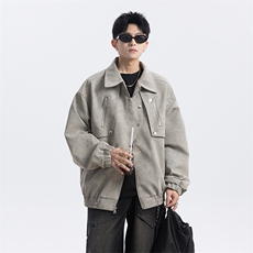 直播同品质复古皮衣外套美式潮流百搭夹克J2589-P85量大优，男装夹克，星座1213