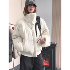 现货5W件冬季三防重磅硬挺boxy短款羽绒立领PU皮棉衣外套加厚棉服，男装棉衣，电商A486-1
