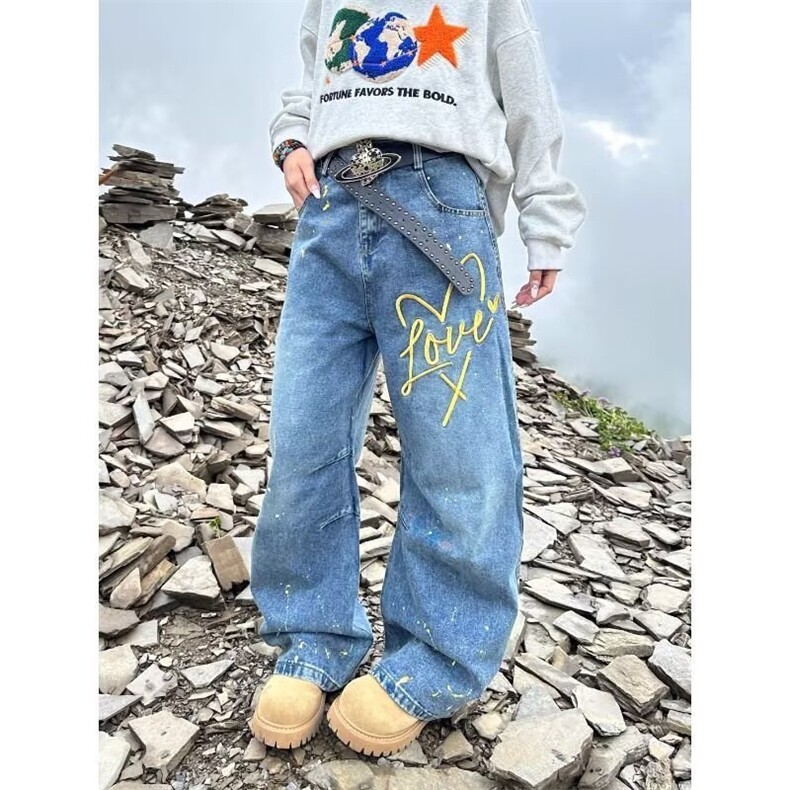 百搭牛仔裤日系慵懒潮流新款时尚气质原宿简约流行N8080-P55,男装牛仔裤,星座208-5