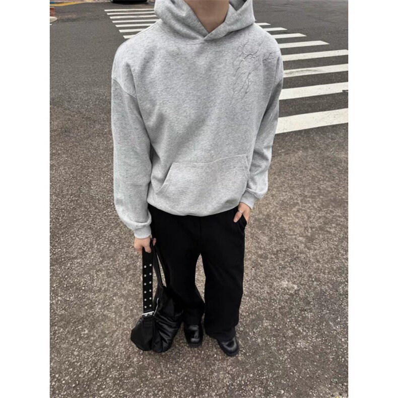 现货 自制 欧美高街闪电连帽卫衣男女暗黑系cleanfit上衣帽衫图片