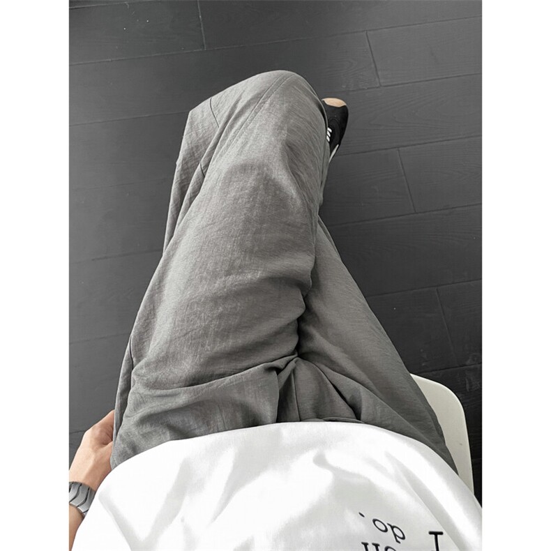 夏复古亚麻裤透气薄休闲裤中式棉麻冰丝山本裤504-K892-特P33控59,男装休闲裤,星座504