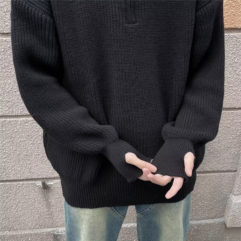 套头毛衣男女秋冬季加厚半高领拉链套头休闲针织打底衫-MY6280,男装T恤,星座601-2