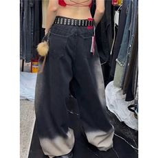 1506A/GB3960/P72牛仔裤女秋新款高腰宽松显瘦百搭阔腿裤，男装牛仔裤，星座1506A
