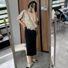 夏季两面穿设计感灯笼袖蕾丝上衣（品质优），其它，IPO