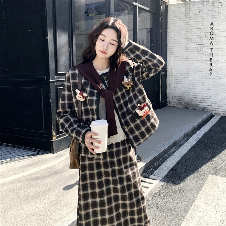 【上就能卖】大量不缺货转化好小香系格纹套装裙2501P230K368,女装套装/套裙,2C292