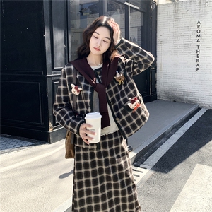 【上就能卖】大量不缺货转化好 小香系格纹套装裙 2501P230K368图片