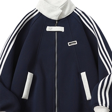 加绒加厚-高品质-拼接条纹设计感外套男cp122jr-特p55，女装短外套，电商B371