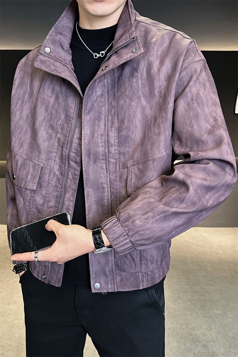 秋季宽松立领皮衣外套男装夹克大货C317-J1118-P155,男装夹克,电商C317