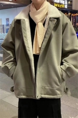 A新款男冬季羊羔毛棉衣男潮港风加绒加厚夹克外套棉袄W2281-P75，男装棉衣，星座512-2