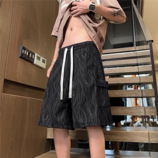 2025夏季美式扎染工装短裤宽松大码直筒五分中裤CK2501*P35控68，男装牛仔裤，星座511-1