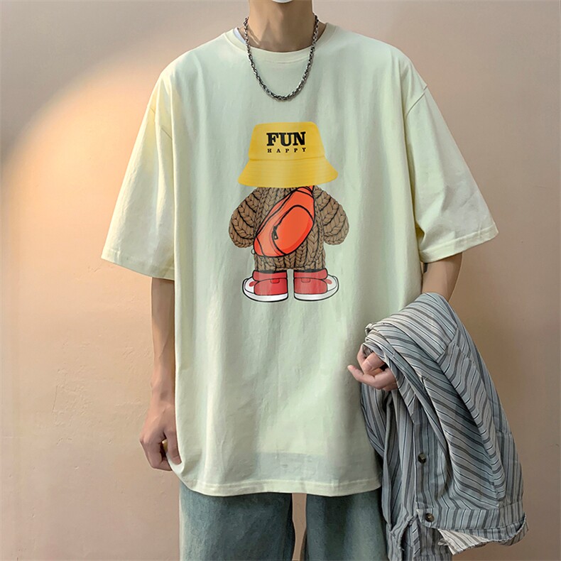 240g重磅精梳短袖港风简约插画印花百搭休闲T恤MT100-P30控48,男装T恤,星座717