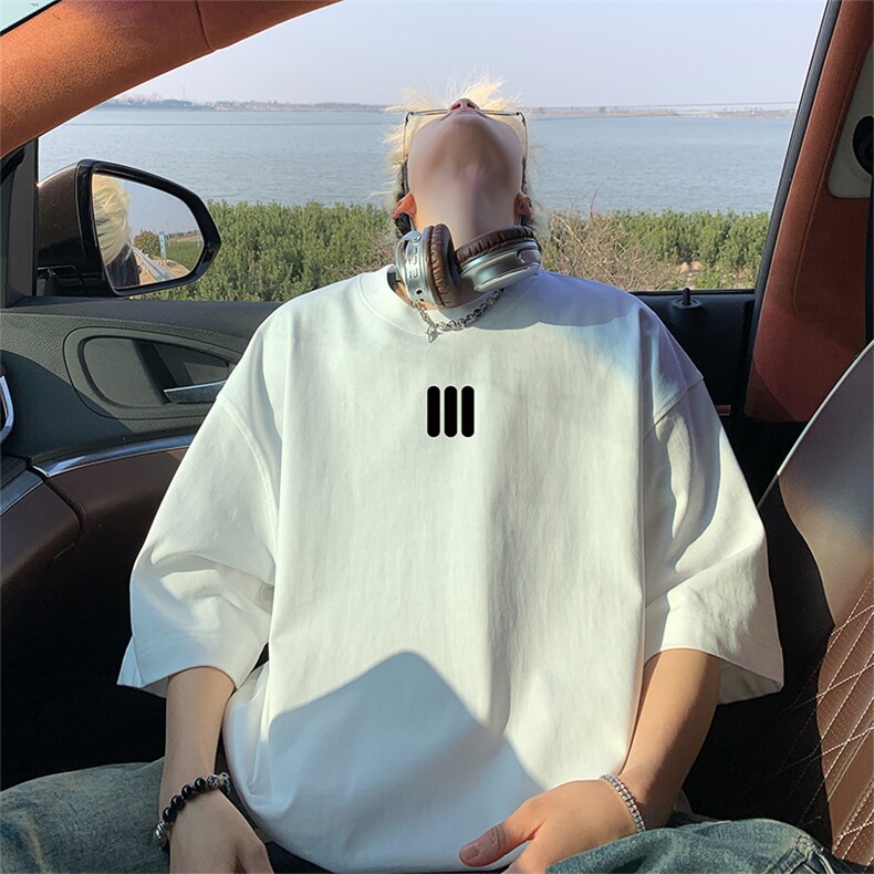 抖音直播得物短袖T重磅260克TB5107批28纯棉220克T5107P22控38，男装T恤，电商C408(原B339-1)