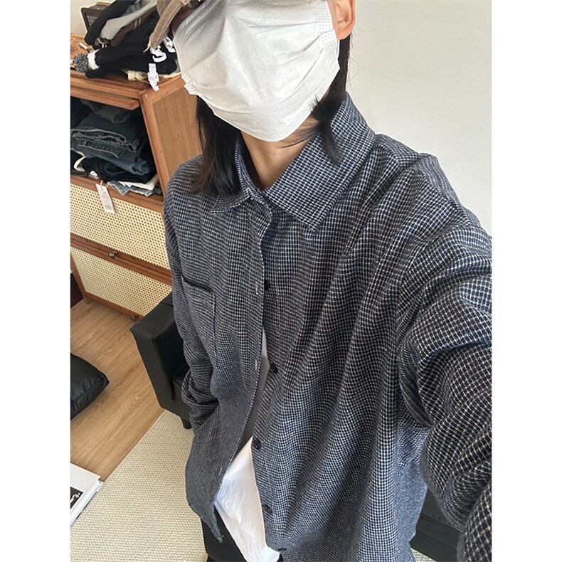 春夏新款千鸟格格子长袖衬衫潮流港风衬衣外套CS264-P45,男装衬衫,星座301C-5