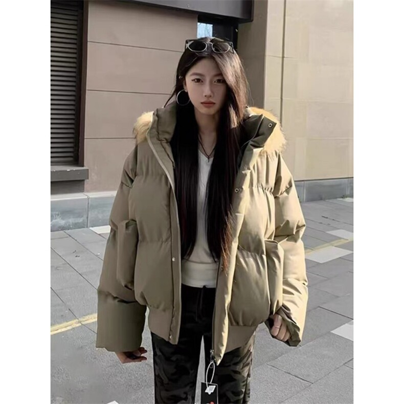 网图  秋冬新款 休闲百搭连帽毛领PU加厚情侣棉服MY5241 TP85图片