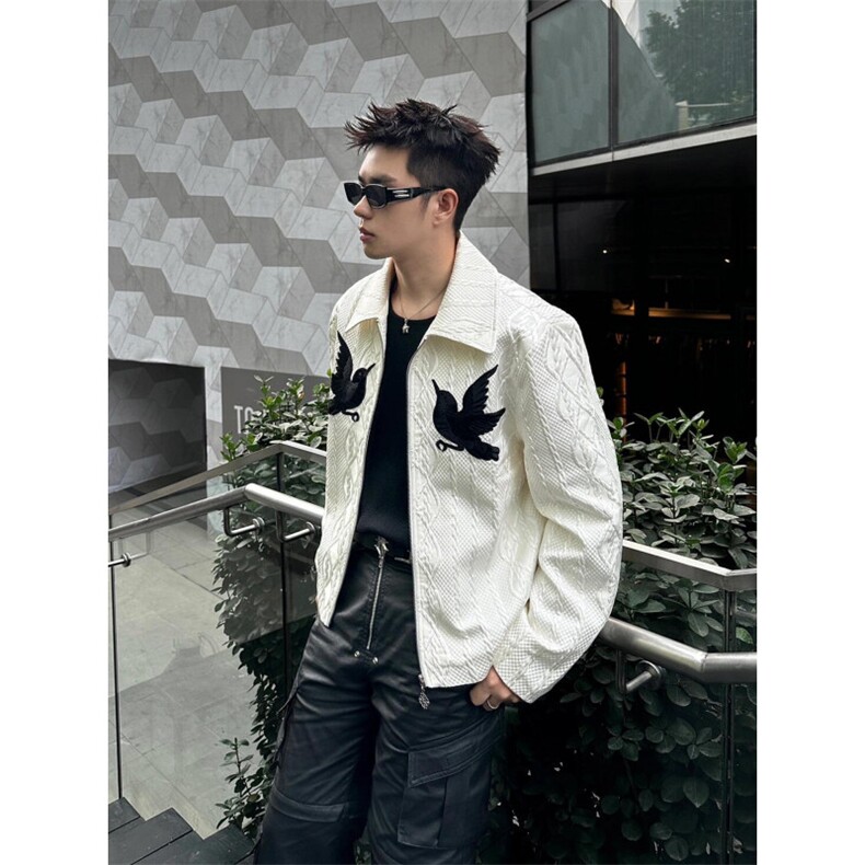 【有货】玄鸟刺绣提花外套男高级感痞帅春秋短款夹克A221CC-特P55，男装夹克，星座1007（原301D）